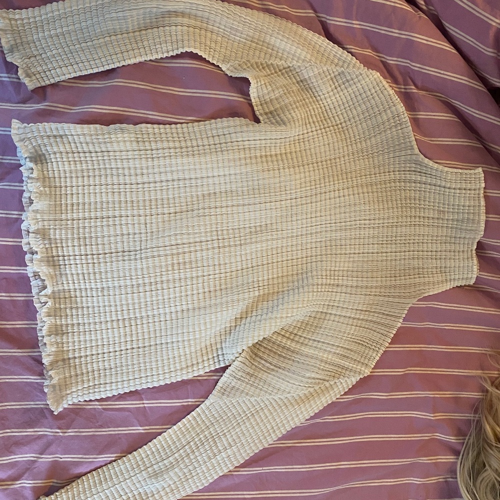 Issey Miyake Pleats Please White Top